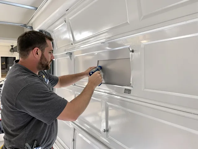 Garage door panel repair by Hacienda Heights Garage Door Repair in Hacienda Heights
