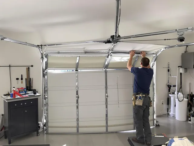 Hacienda Heights Garage Door Repair specialist performing precise section replacement on Hacienda Heights garage door
