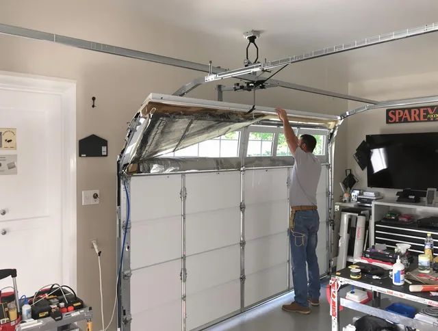 Garage door section replacement by Hacienda Heights Garage Door Repair in Hacienda Heights