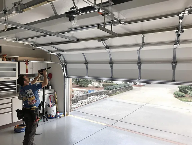 Garage door track repair service by Hacienda Heights Garage Door Repair in Hacienda Heights